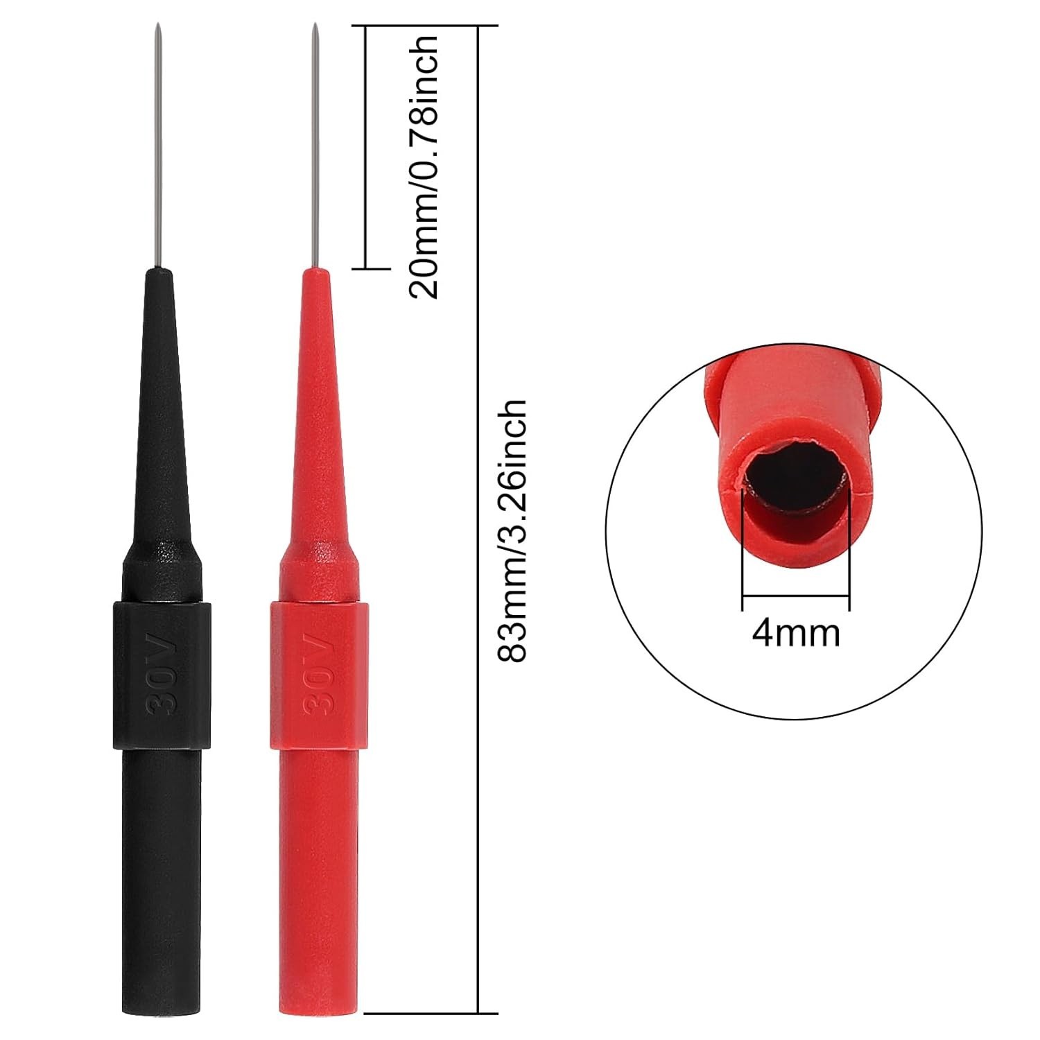 Non-Destructive 20pcs Back Probe Pins Kit with 4mm Banana Socket for Car Repairs