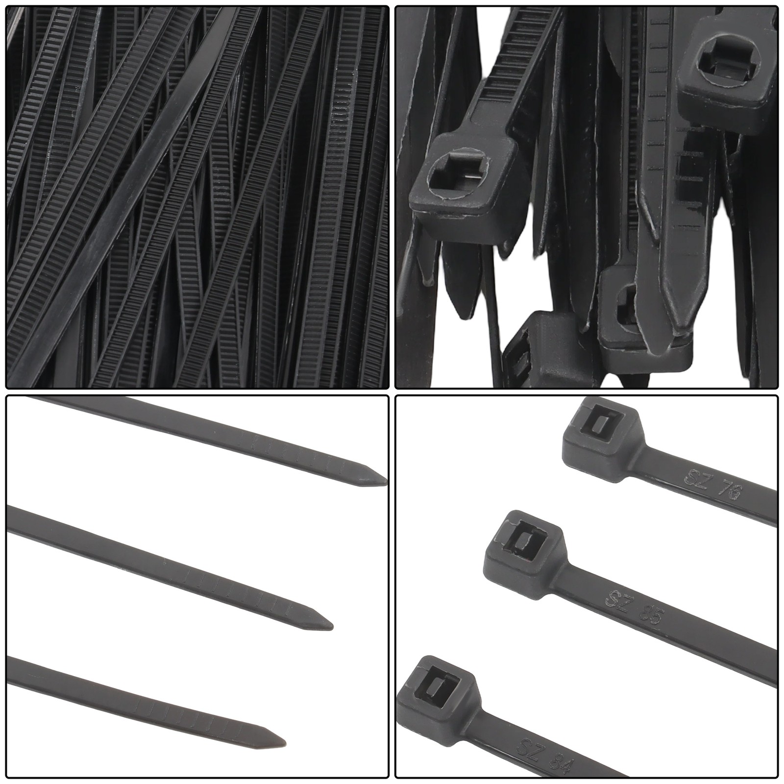 8″ Uv Black Cable Ties 1000pk 40lb Self-Locking Zip Ties 0.14″ Wide Plastic