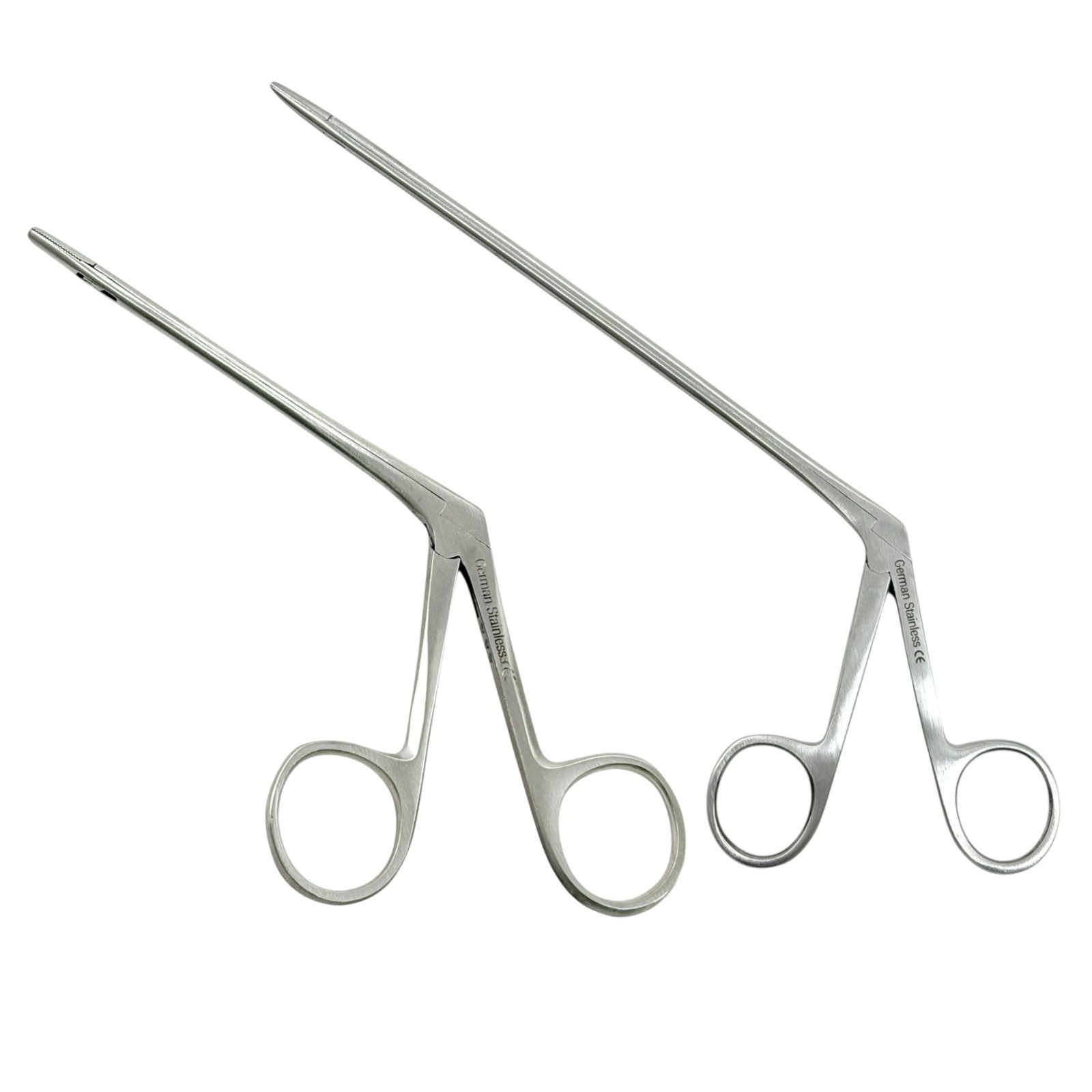 2 Pieces – Alligator Forceps With Serrated Tips Micro 3.5″ + 5.5″ ENT
