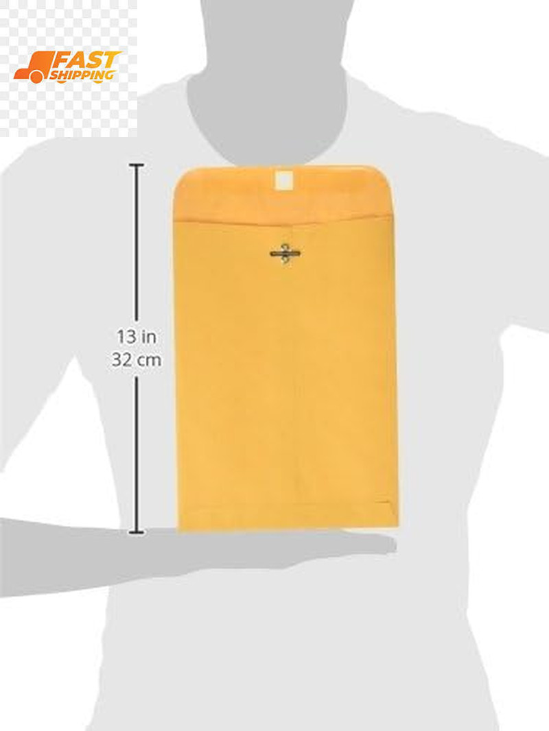 Gummed Kraft Clasp Envelopes, 7.5 X 10.5, Box of 100 (37875), Light Brown