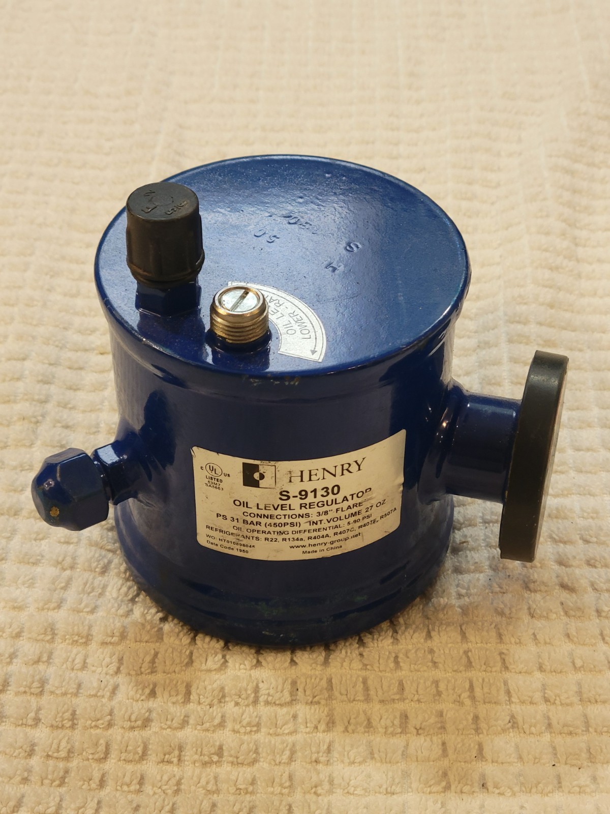 HENRY TECHNOLOGIES S-9130 450PSI 3/8″ NSNP Oil Level Regulator Free Shipping