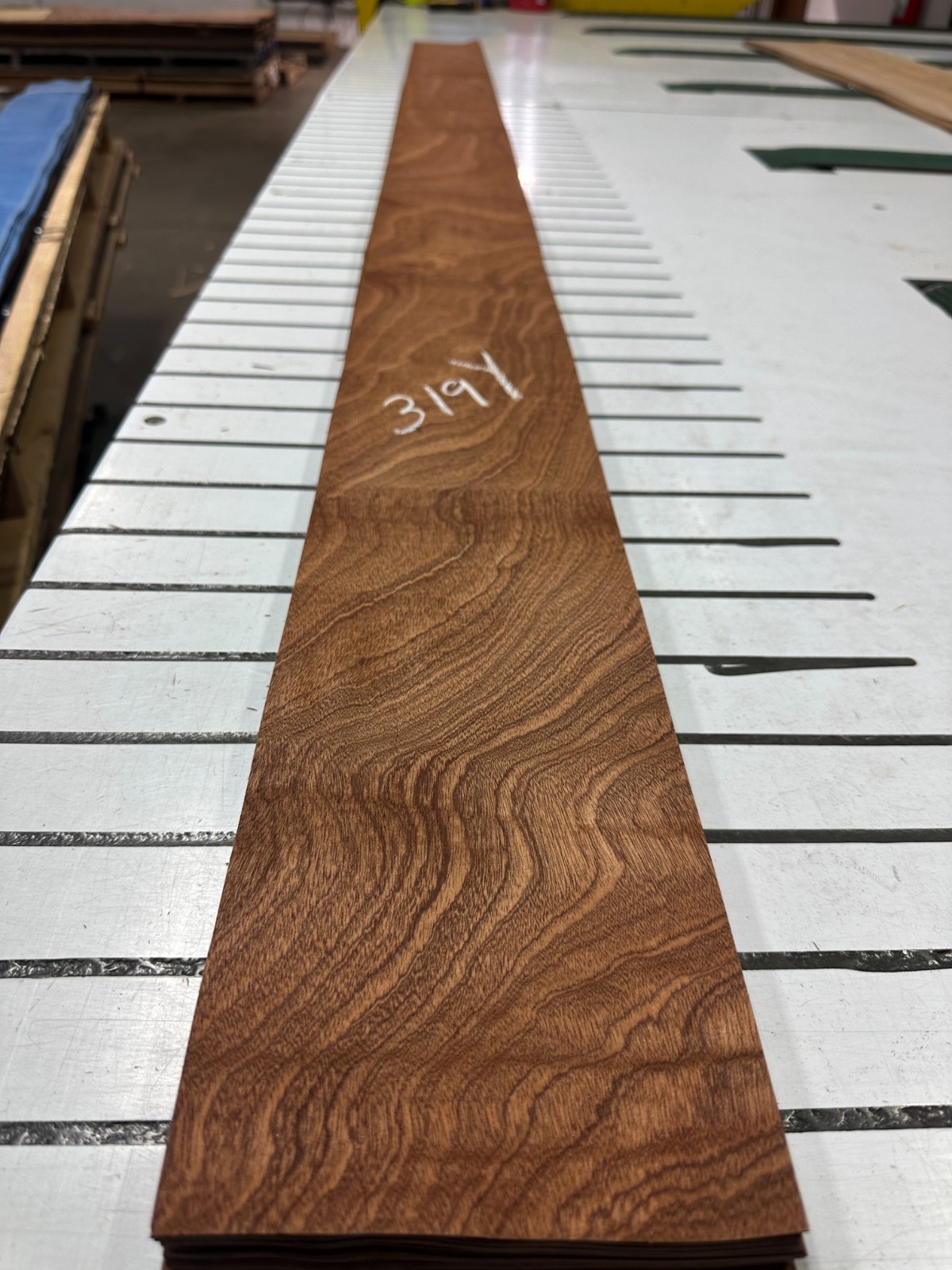 Mahogany Raw Wood Veneer 2 sheets 93» x 5» 319Y