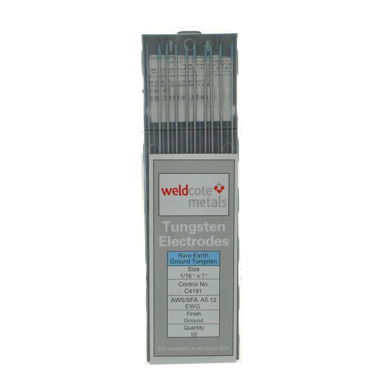 Weldcote TUNG116X7RE Rare Earth Tungsten Electrode 1/16″ x 7″ 10 pack