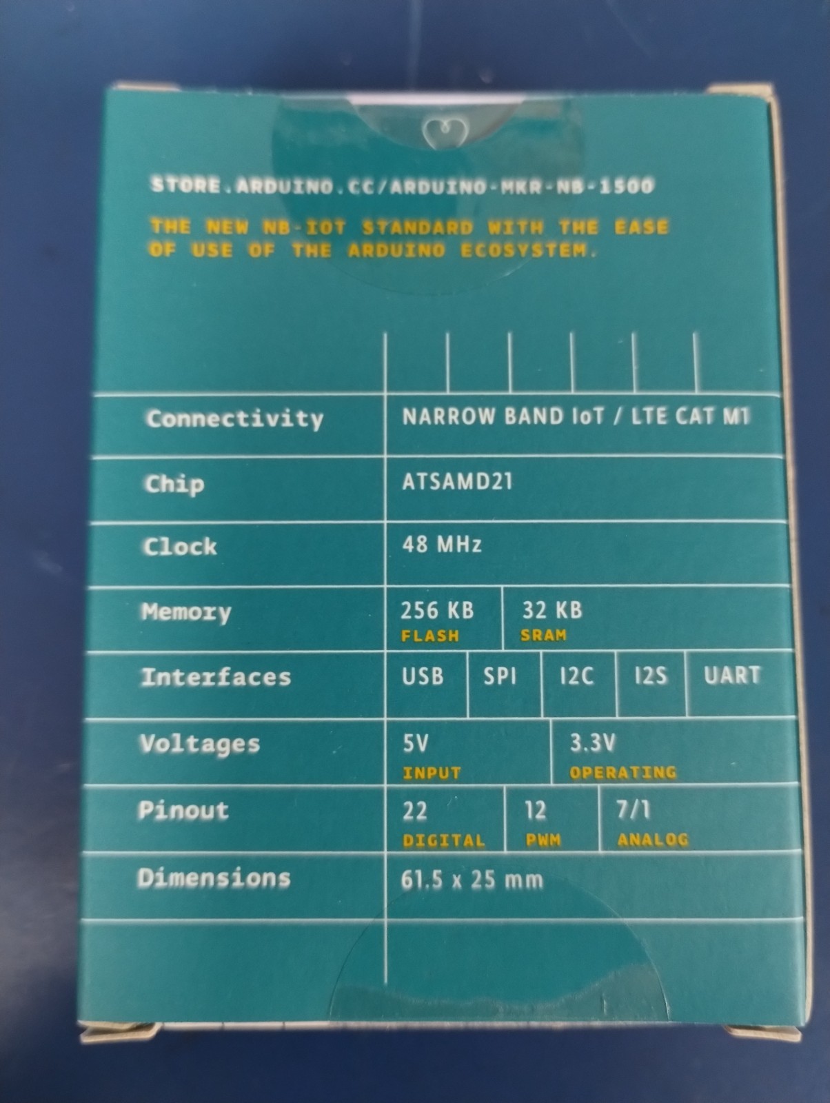 ARDUINO MKR NB 1500 Low‑Power Narrowband IoT (NB‑IoT / LTE‑M)