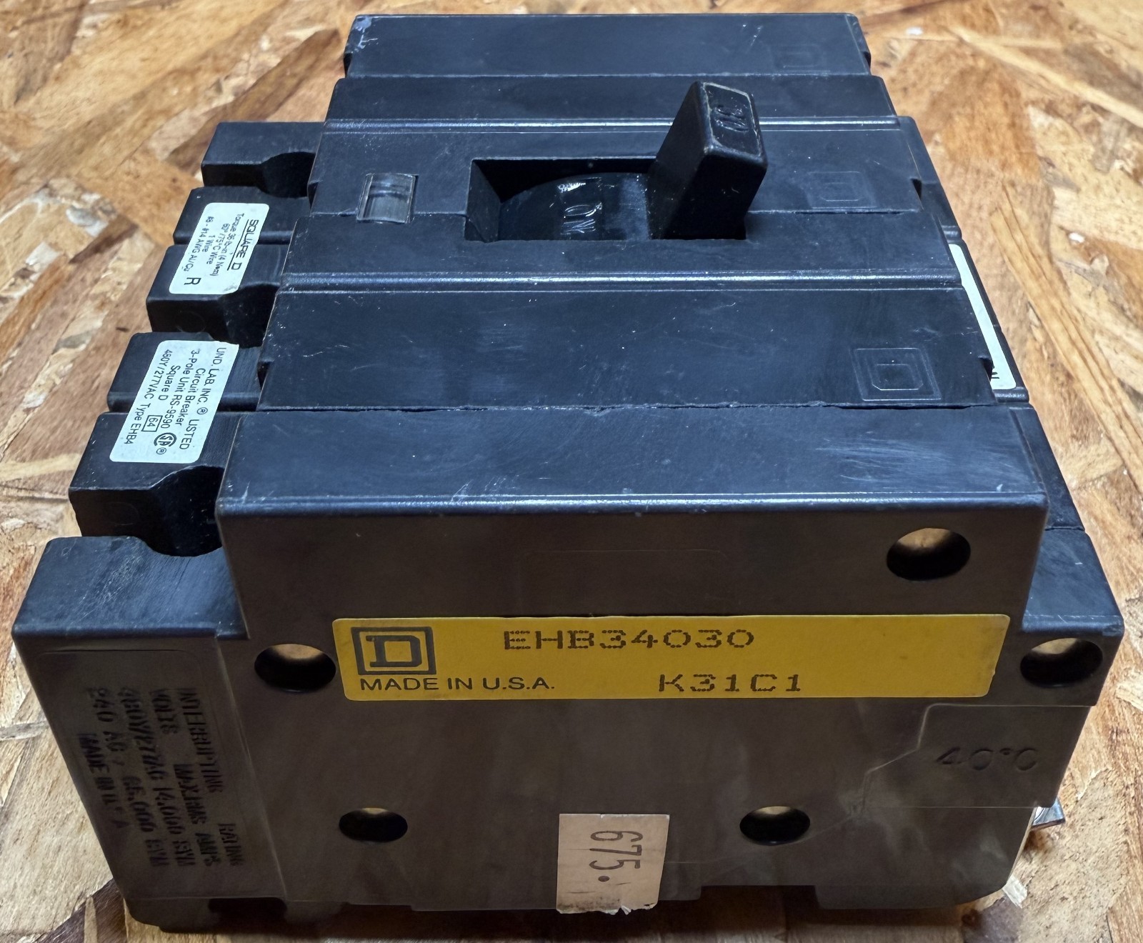 Square D EHB34030 3 Pole Circuit Breaker