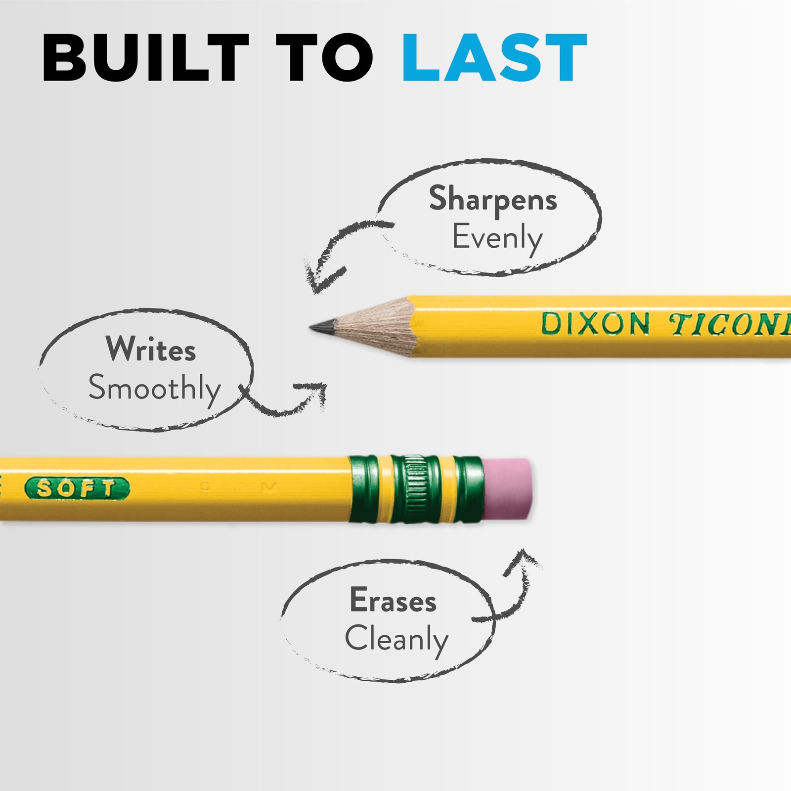 Ticonderoga Wood-Cased Pencils, Unsharpened, 2 12 Count (Pack of 1), Yellow