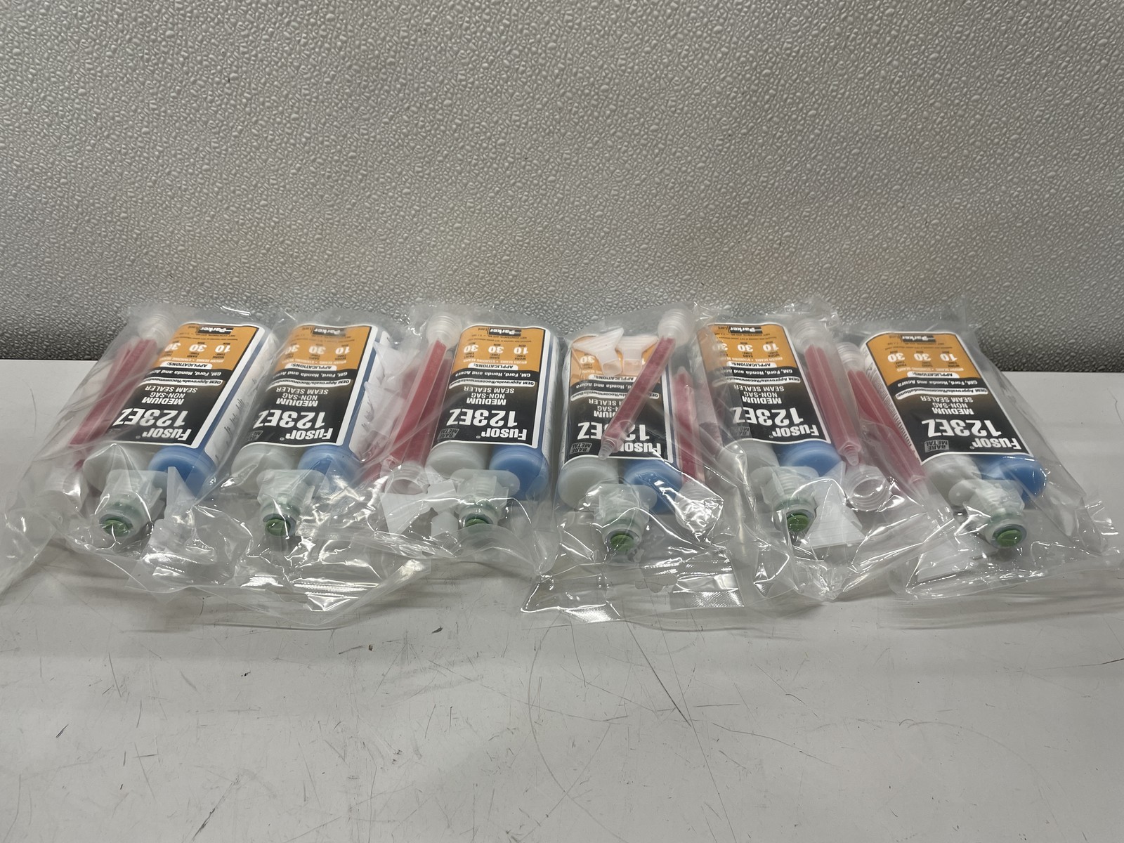 6 Pack of Fusor 123EZ 2-Part Medium Non-Sag Blue Seam Sealer 7.1 oz