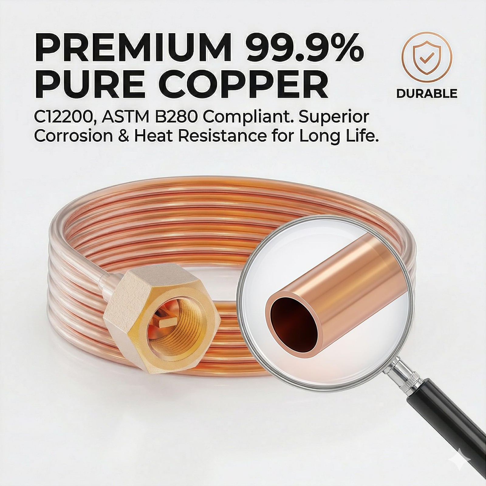 FOCMKEAS 4.9 Ft Pure Copper Tubing 3mm OD x 2mm ID, 1.5M O.D.,