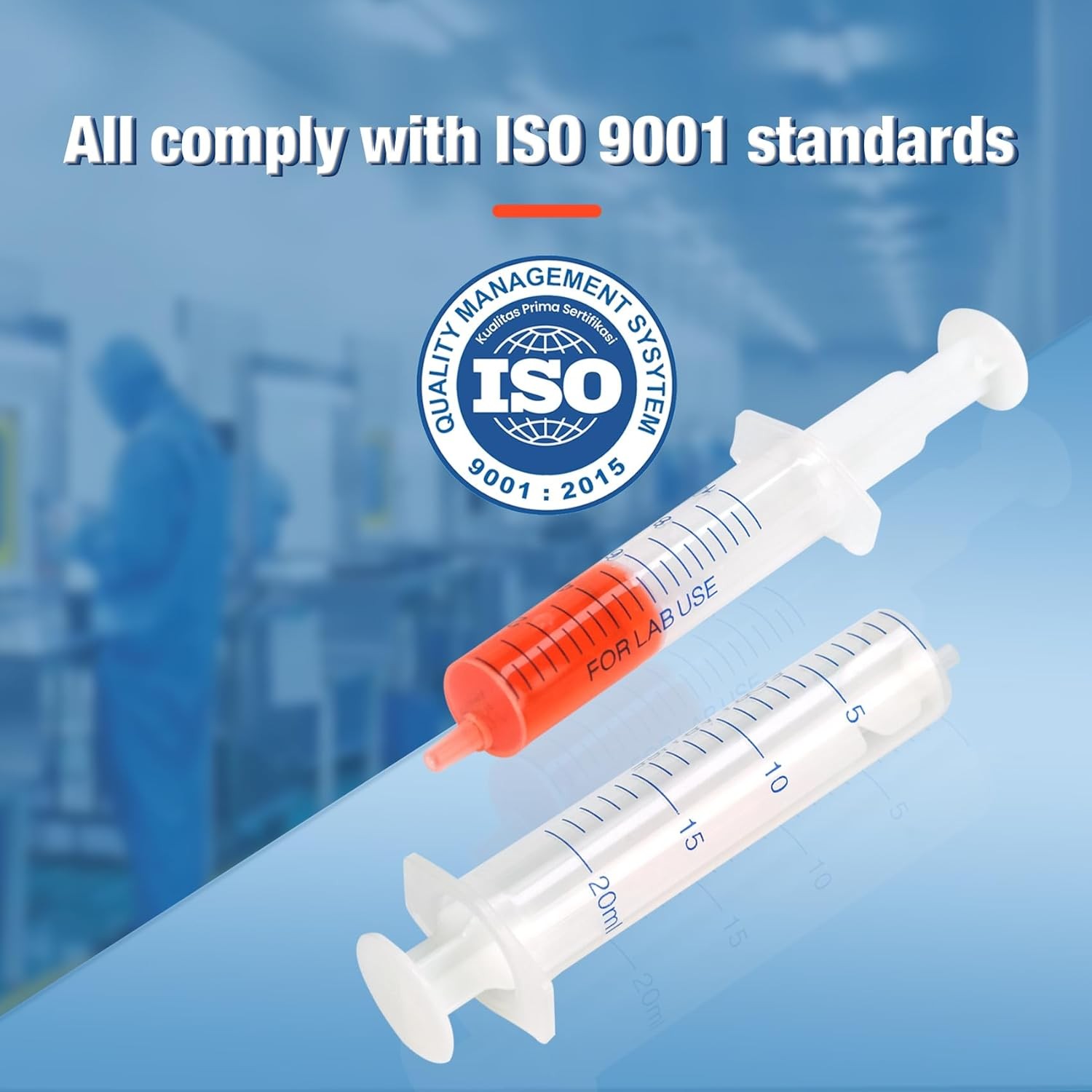 20 PCS 5 ml Plastic Syringe with Measurement, Slip Tip and No Rubber Plunger Sma