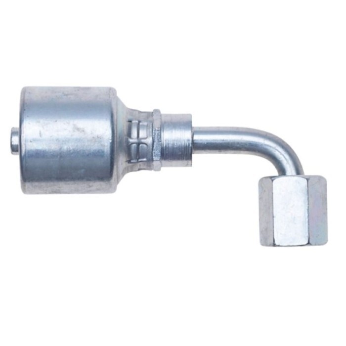 8G-8FJX90S MegaCrimp Coupling Female JIC 37 Flare Swivel – 90 Bent Tube