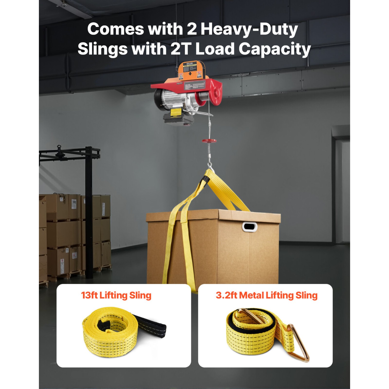 Uimoso Electric Hoist Crane Winch 1320 lbs Capacity with Wireless & Wired Remote