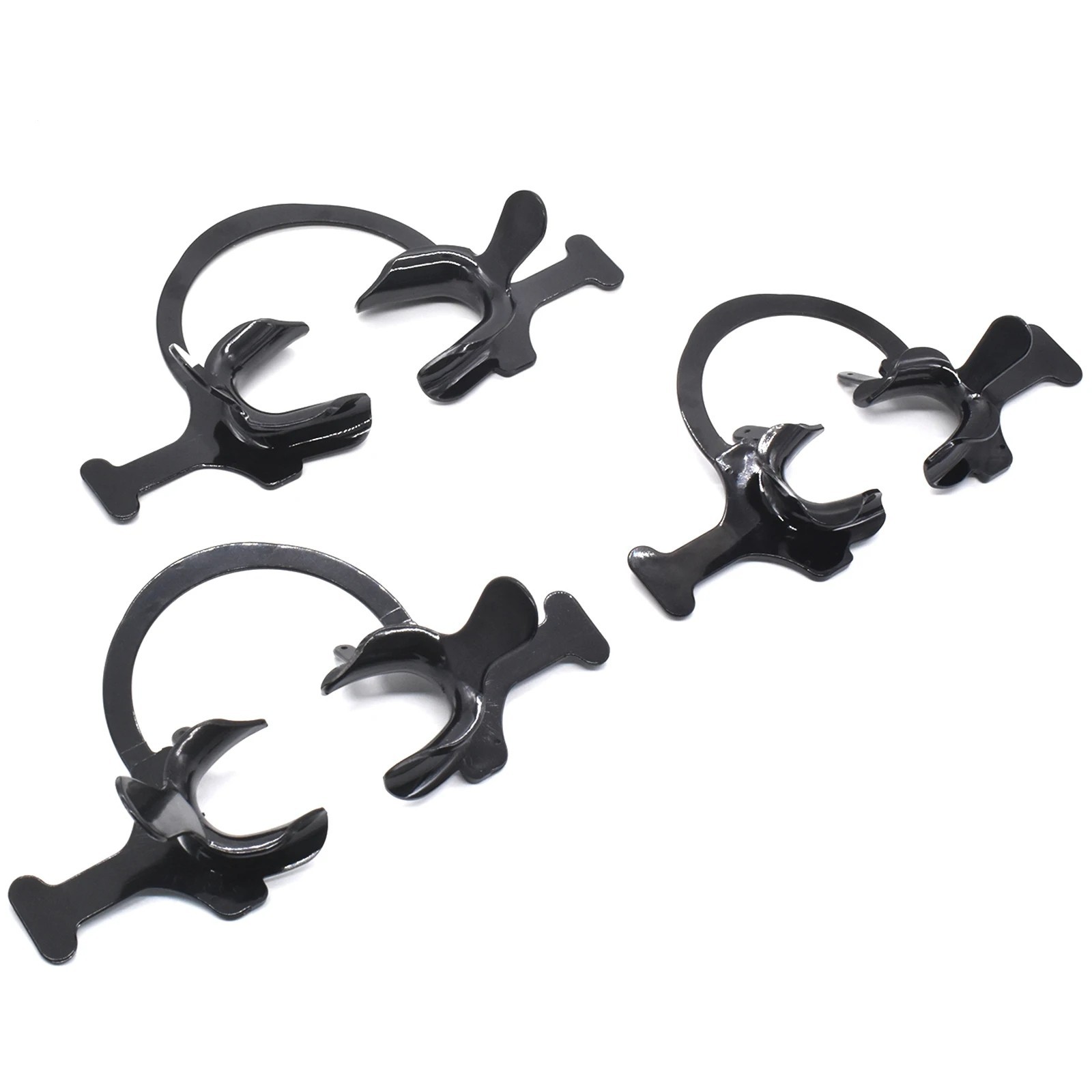 10Pcs Dental C-Shape Mouth Opener Intraoral Lip Cheek Retractor with Handle Wing