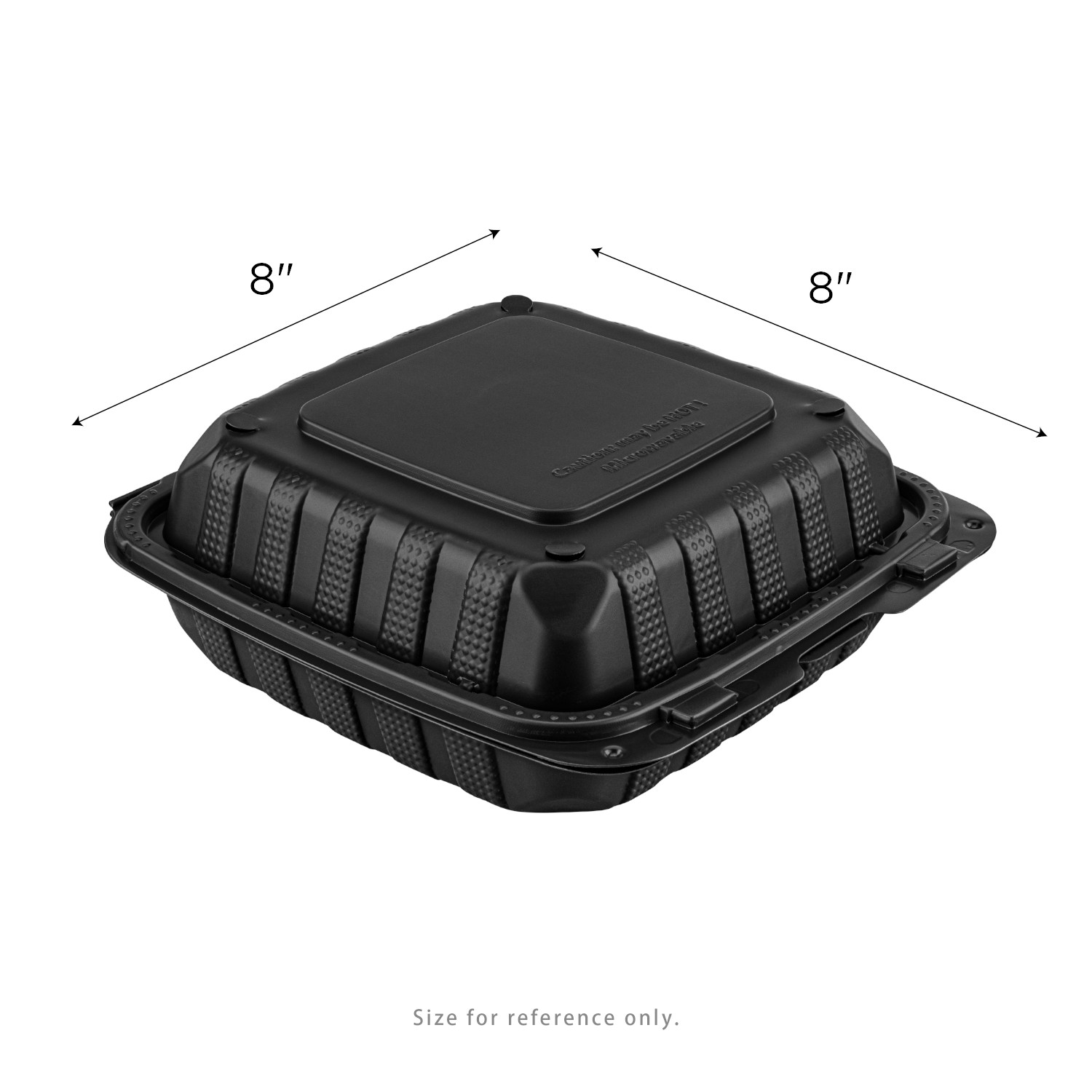 Karat Earth 8″ x 8″ Mineral Filled PP Hinged Container, 1 compartment – Black