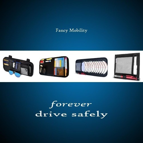 Car Sun Visor CD Holder Organizer for 12 CDs/DVDs with Mesh Pocket Color: Blue