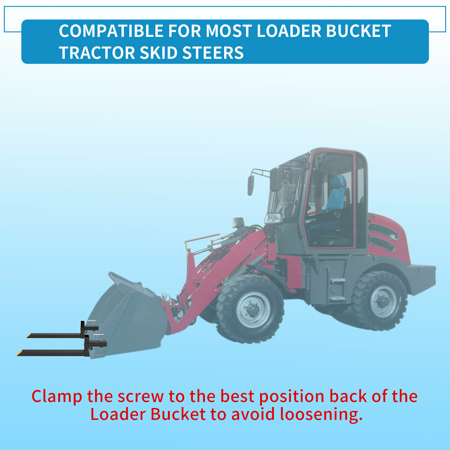 1500lb/4000lb Tractor Pallet Forks Bucket Skidsteer Loader Clamp 43″/60″ Fork