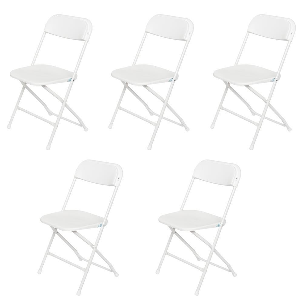12 Pcs White Plastic Folding Chairs Stackable Wedding Party Dining Seats Garden