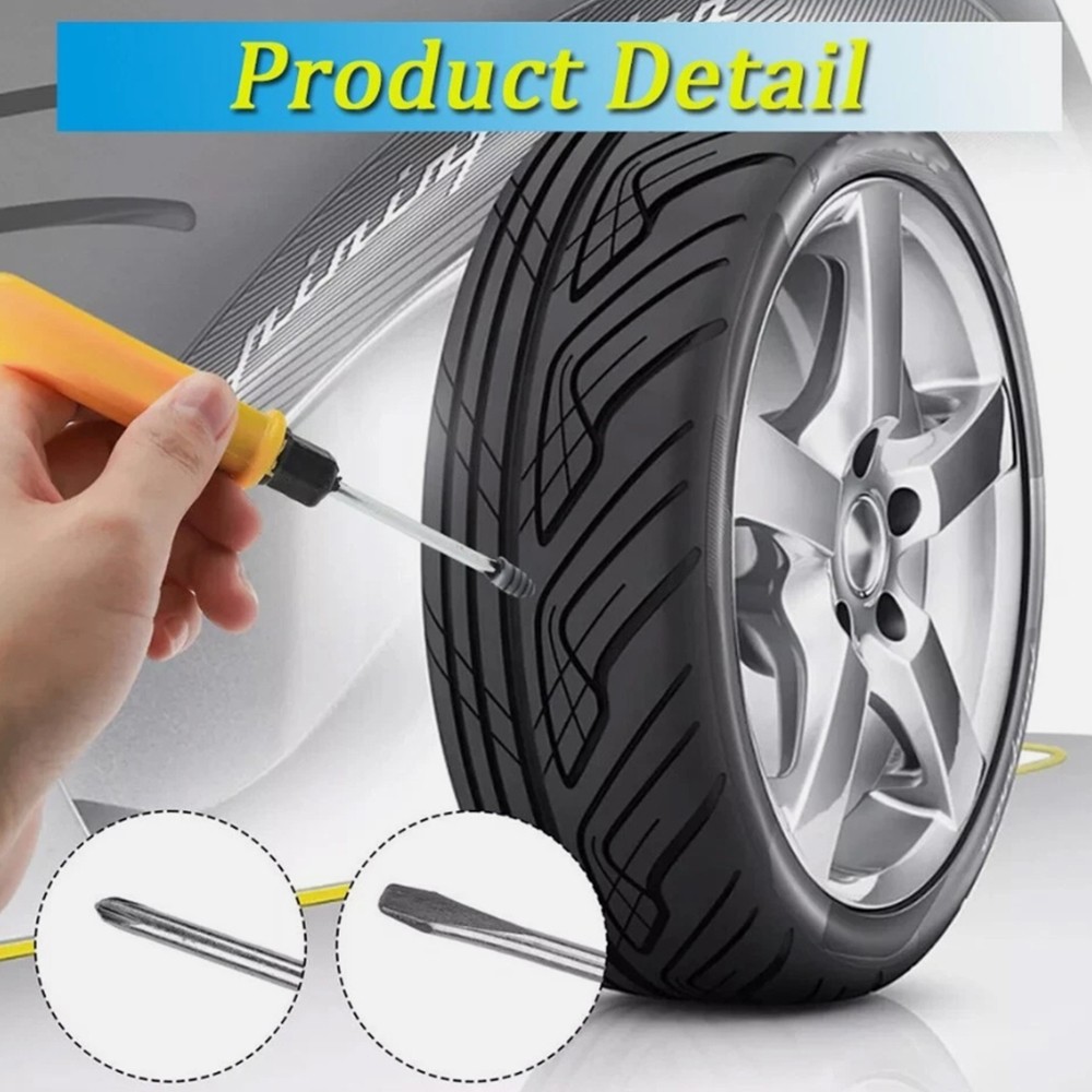 100X Puncture Repair Screw Nails&Tire Patch Plug FIX Car Tubeless Vacuum Tyre US