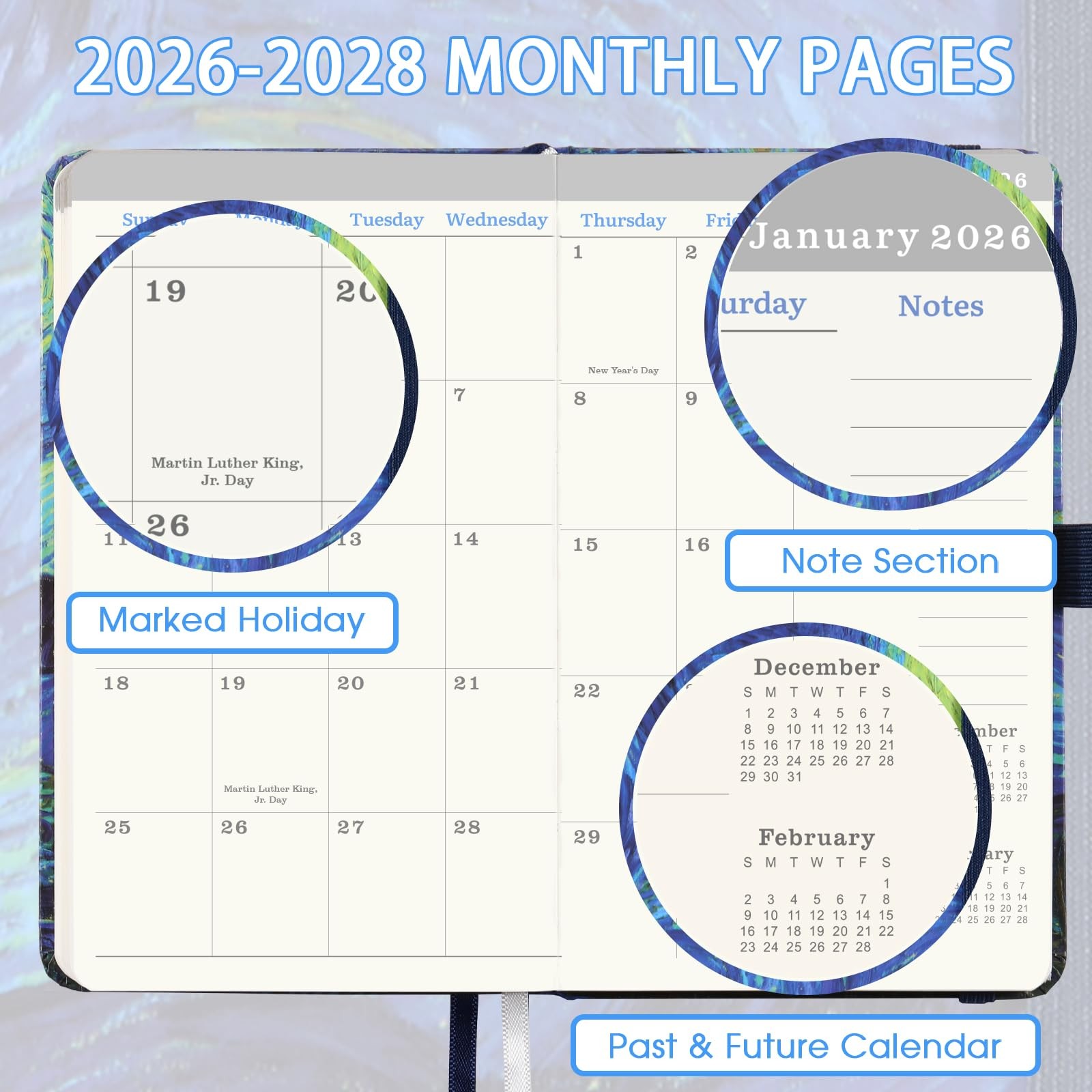 2026-2028 Pocket Planner/Calendar – 3 Year Monthly Planner 2026-2028 from Jan…