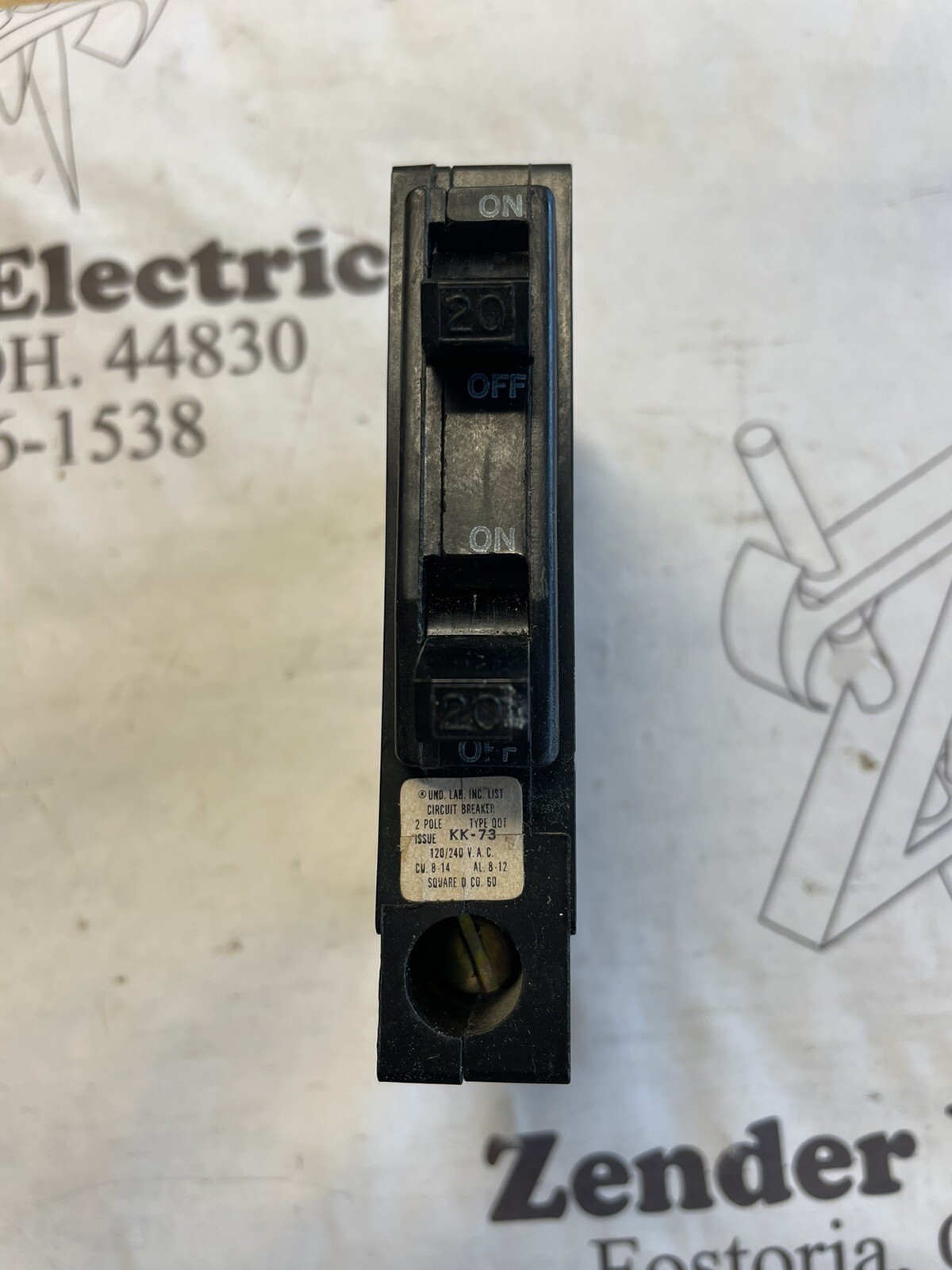 Square D QOT2020 20 Amp 2 Pole 120/240 Piggyback Tandem CLIP Clamp (no hook)