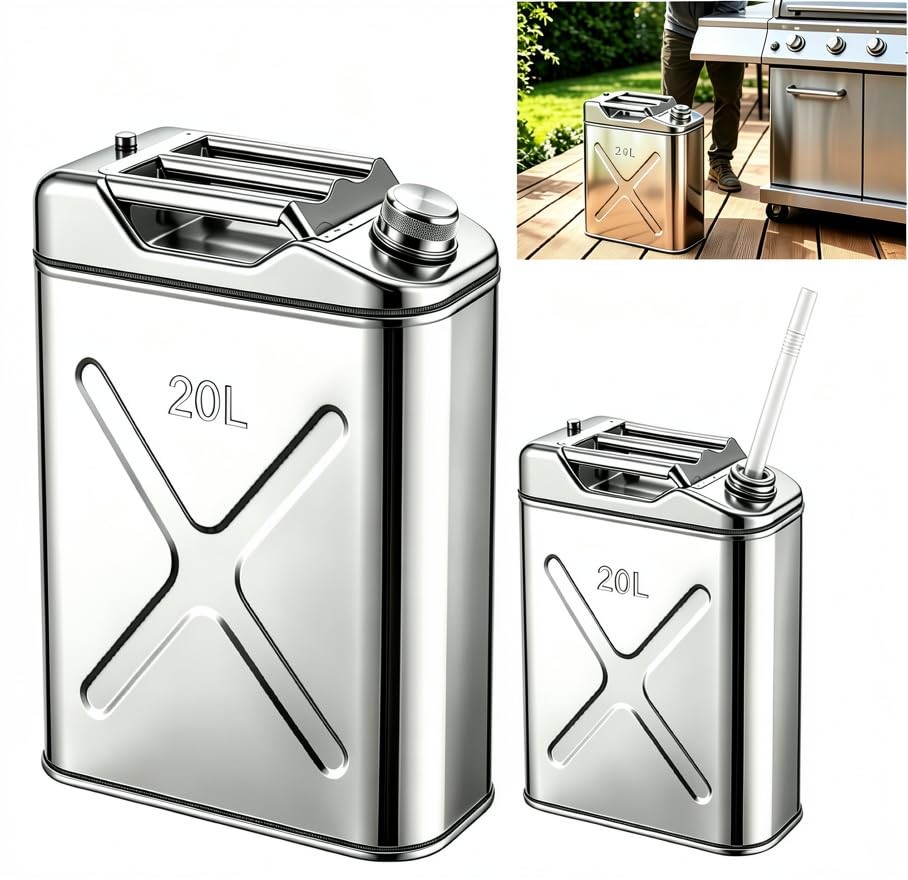 5.3 Gallon Large Capacity Oil Storage Container, 304 Stainless Steel Hot Oil …