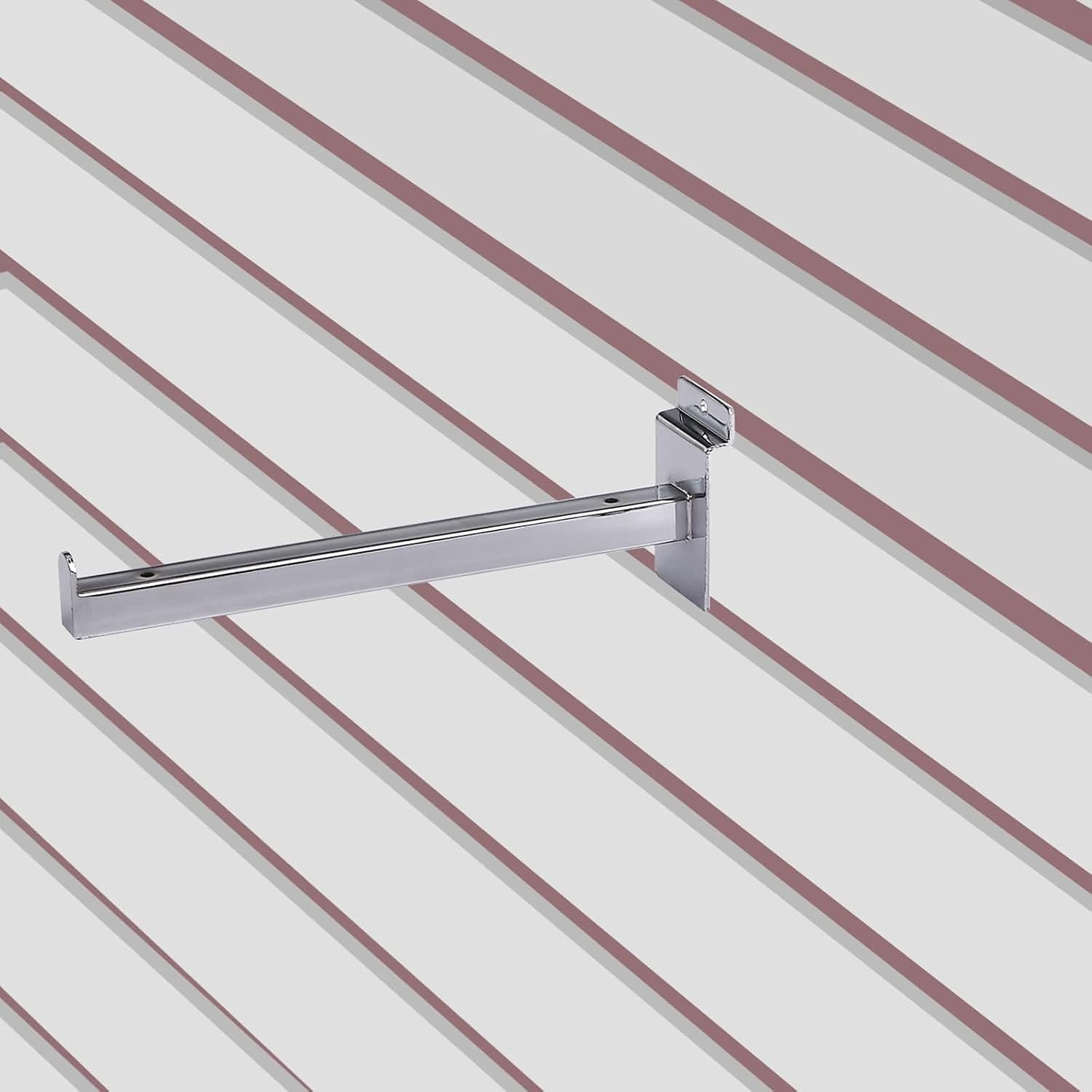 Zeonhak 10 Pc 10 Inch Silver Slatwall Shelf Brackets Heavy Duty Metal