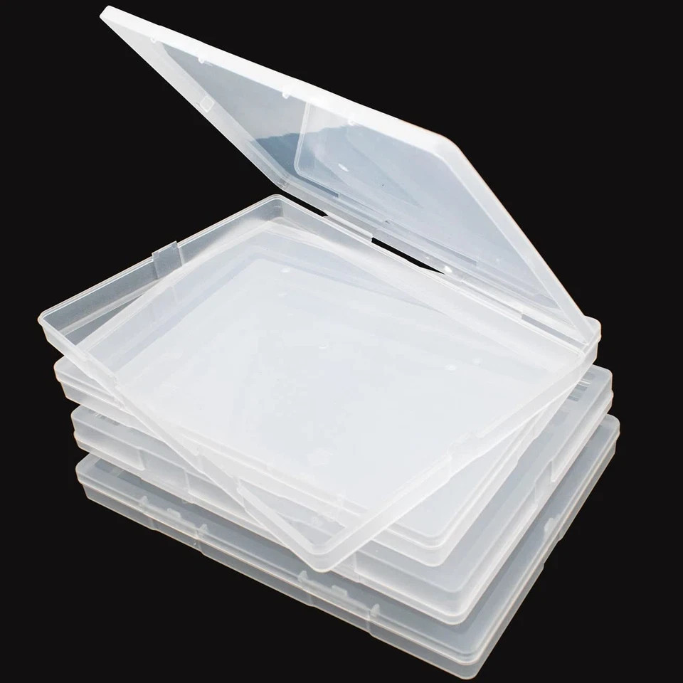4 Pack Scrapbooking Paper Storage File Boxes B6 Plastic Box for Documents Mag…