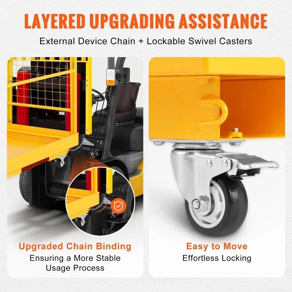 Forklift Safety Cage, 1200 lbs Load Capacity, 36 x 36 inches Folding Forklift