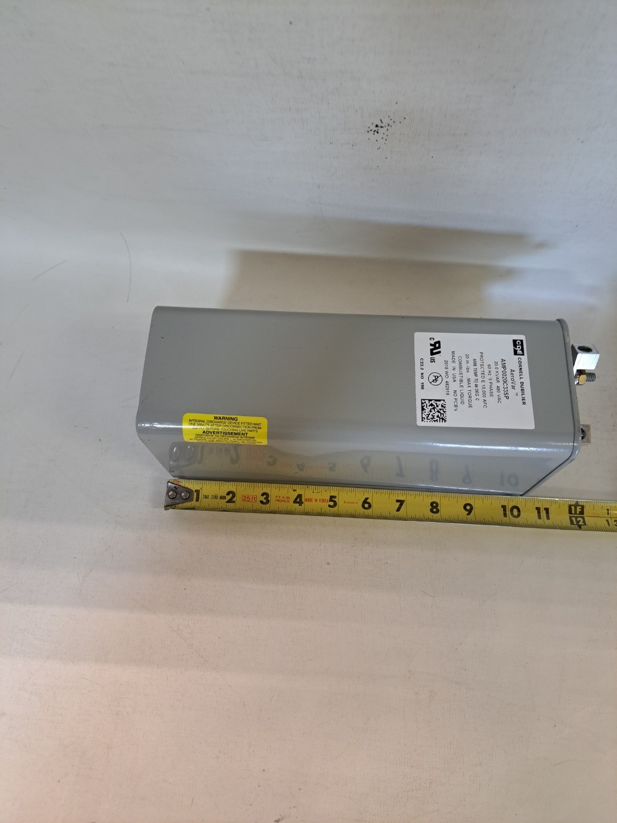 Cornell Dubilier AeroVar AMP0020C33SP 20 KVAR 480V 3 Phase Capacitor USED