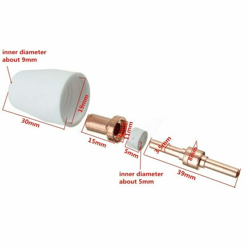 40 Pcs Air Plasma Cutter Consumables Extend Tips For PT-31 LG-40 Torch CUT-40 50