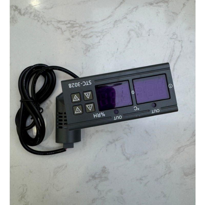 STC-3028 Dual LCD Digital Thermostat Temperature Humidity Controller AC110-220V