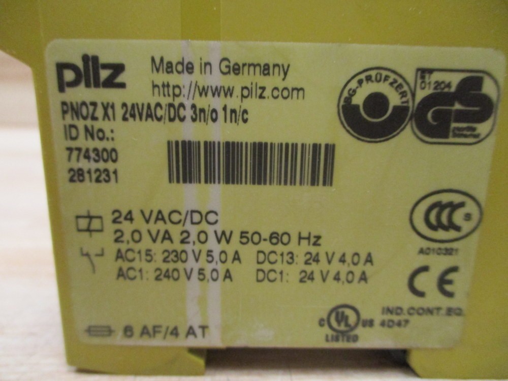 Pilz PNOZ X1 24VAC/DC 3n/o 1n/c Safety Relay 774300