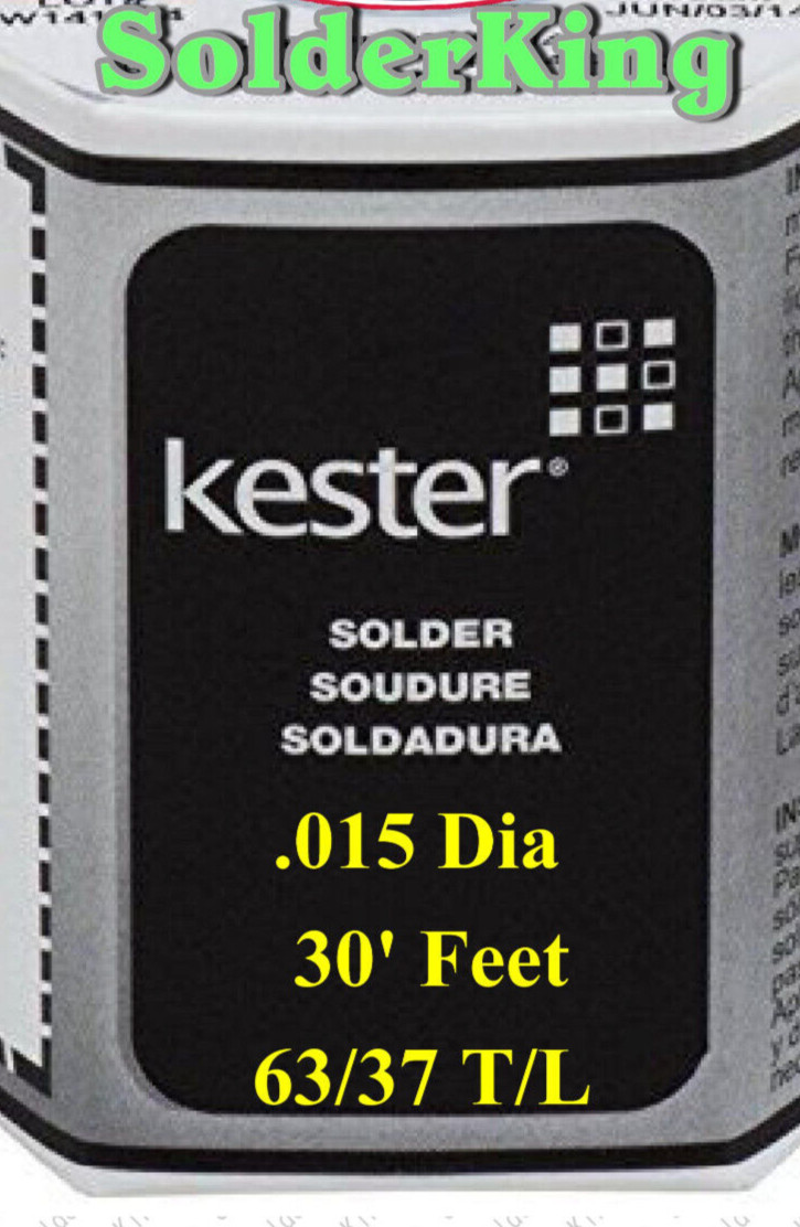GENUINE KESTER SOLDER 63/37, 0.015” (0.6mm) ROSIN CORE, 30 FEET + Free FLUX