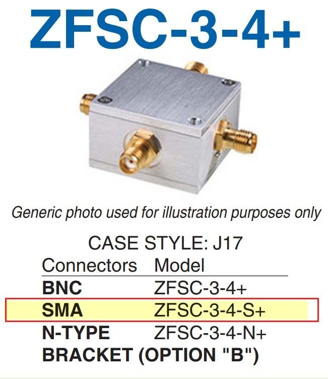 Mini-Circuits, ZFSC-3-4-S Power Splitter/Combiner 3 WAY 1 MHz ~1 GHz. Isolation.