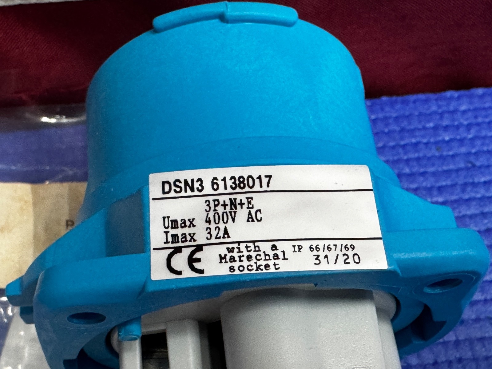 MARECHAL 6138017 DSN3 3P+N+E 50 Hz 380-440 Volts, 32A Plug