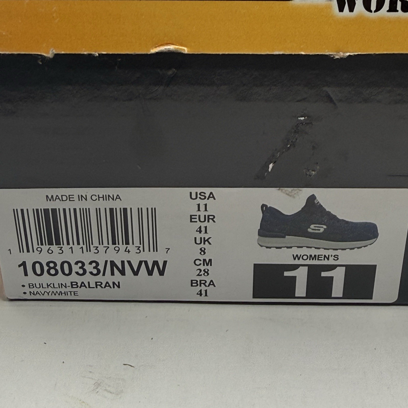 Skechers Work Bulklin Balran Comp Toe Shoes Women’s 6.5 Navy 108033/NVW New