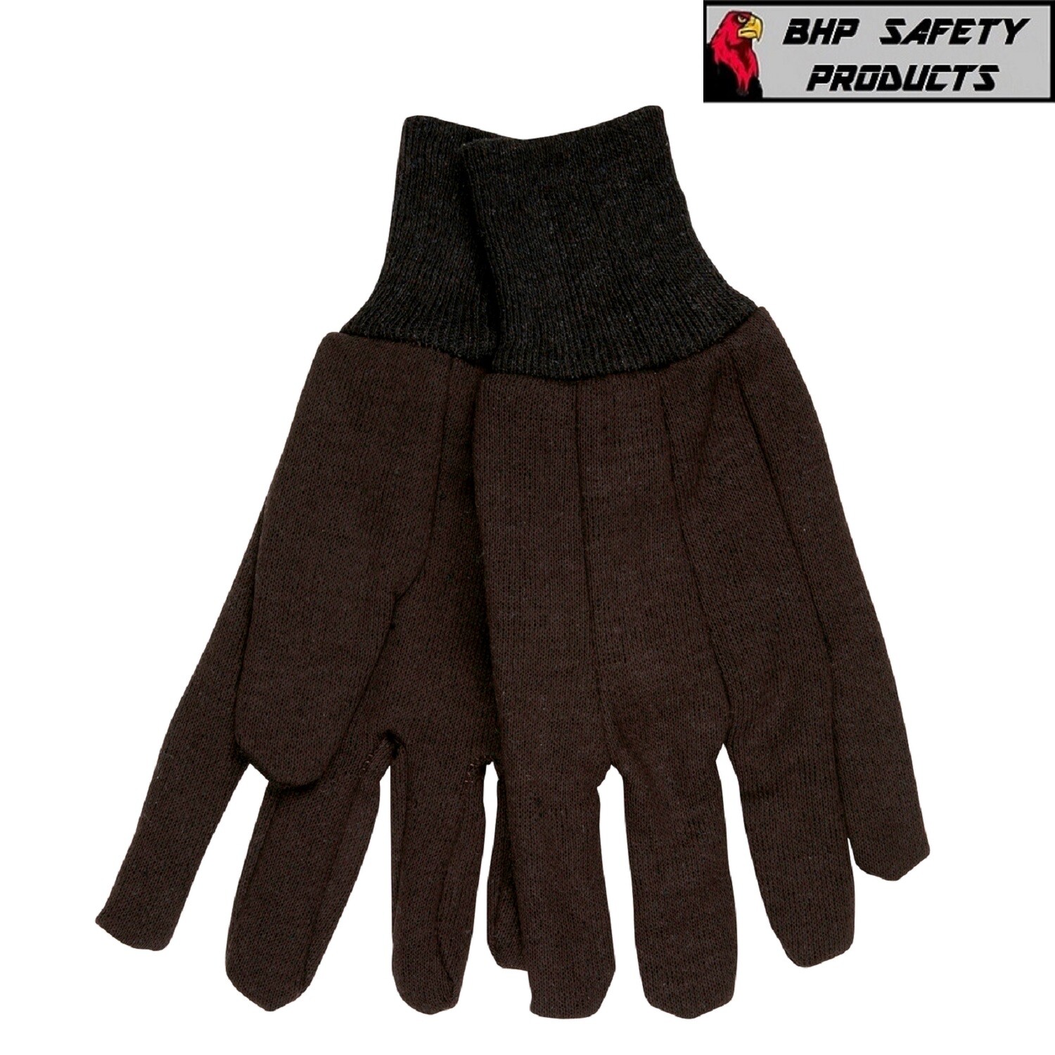 (12 Pairs) MCR Safety Brown Cotton Jersey Work Gloves, Large
