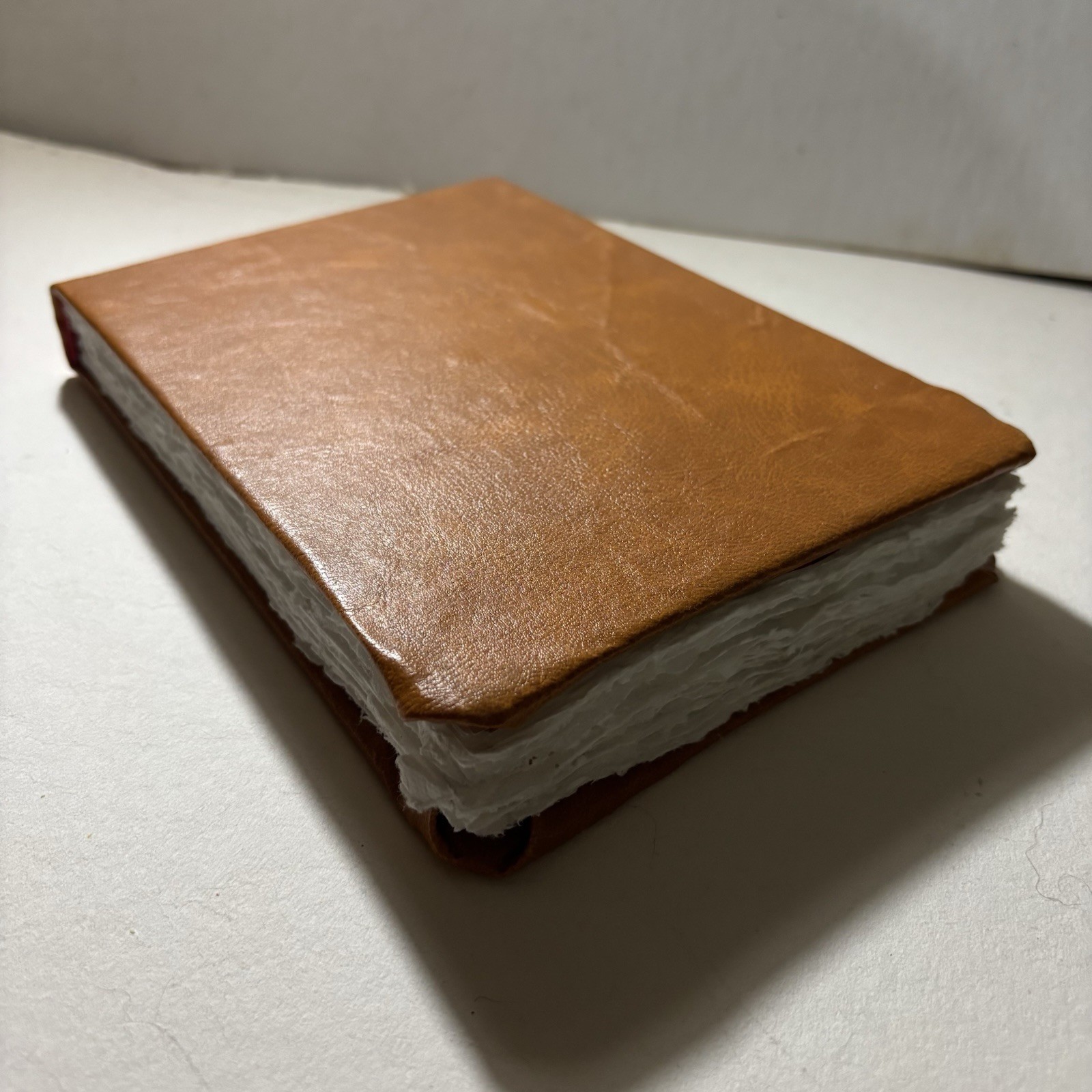 Handmade Brown Faux Leather – Sketchbook Blank Journal Book – 8 in. x 5.8 in