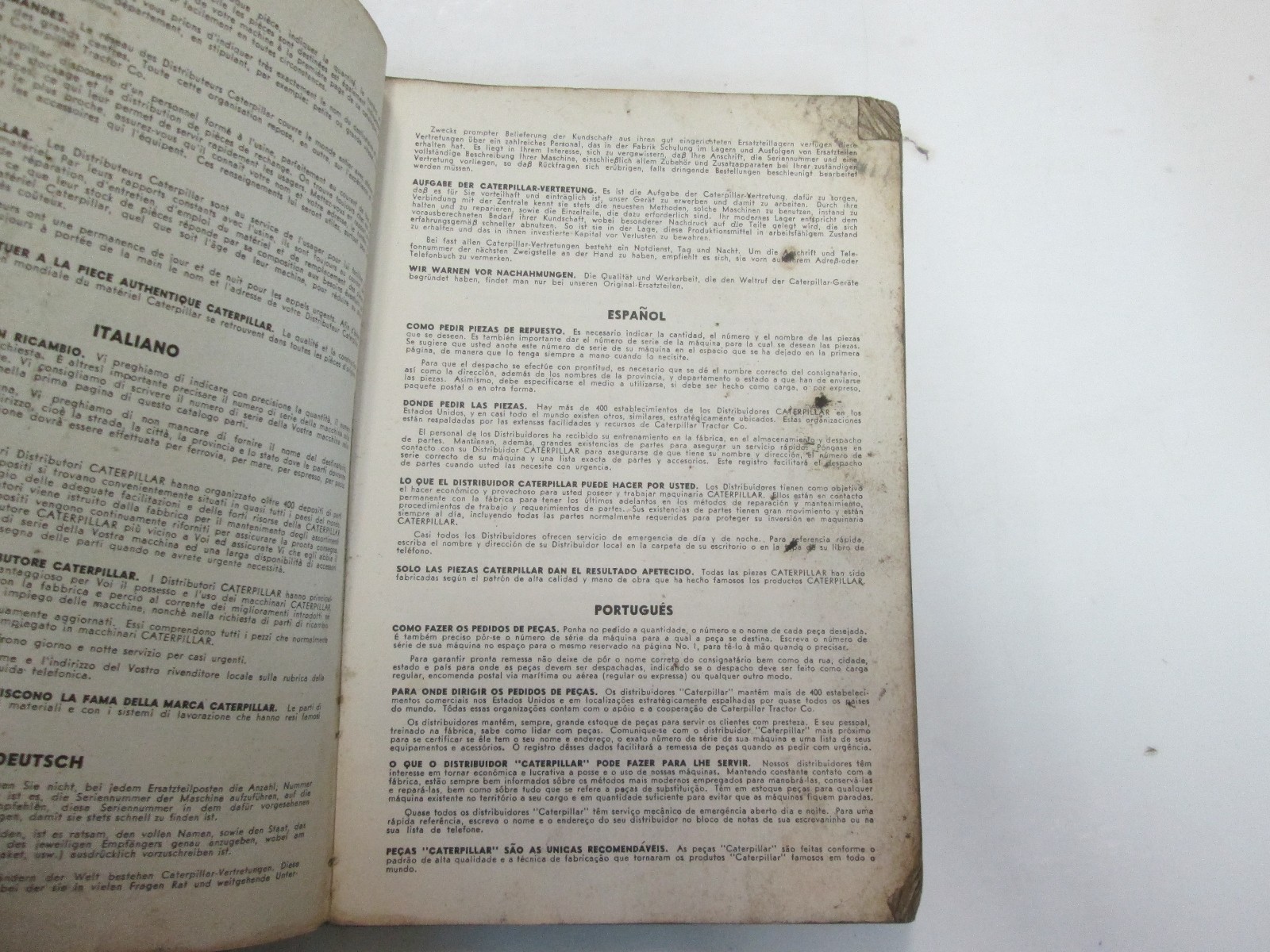 Caterpillar DW21 Tractor Parts Catalog Manual 8W1061 TO 8W1720 WORN STAINED OEM