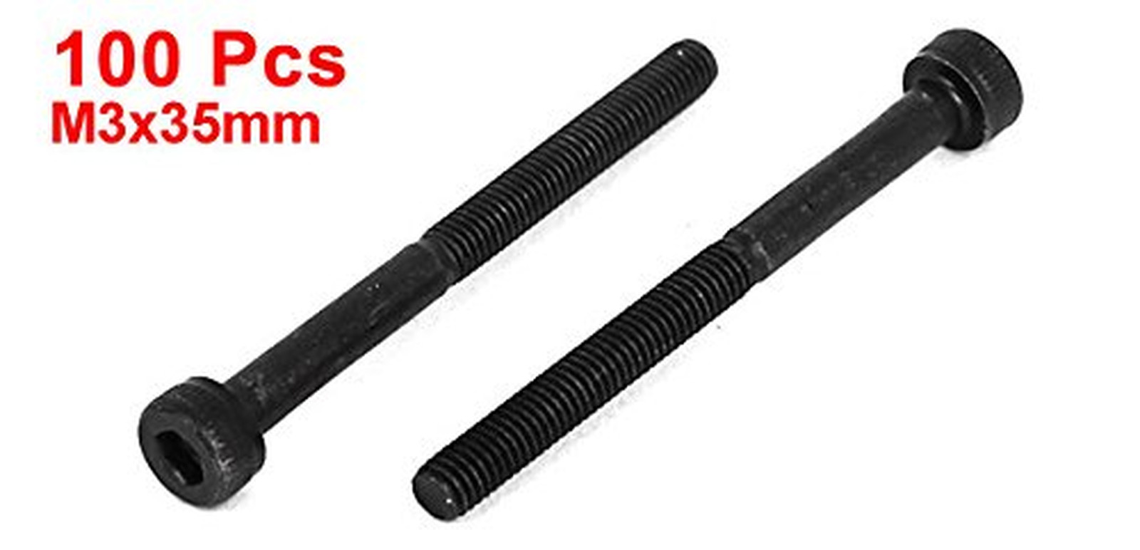M3X35Mm 12.9 Alloy Steel Screw Cap Point Hex Socket Screws Bolts Black 100Pcs