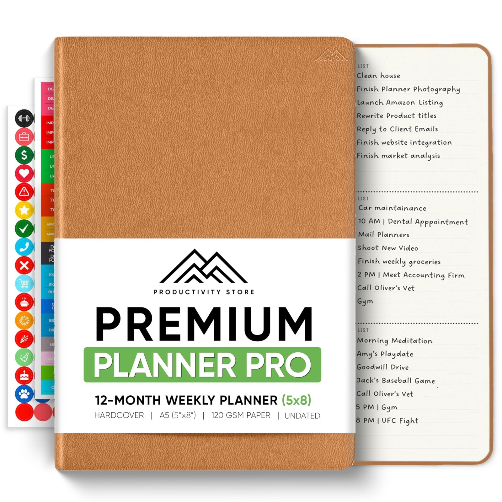 Undated 2025 Planner – A5 5.8” x 8.3” – Goal Setting & Productivity Organizer –