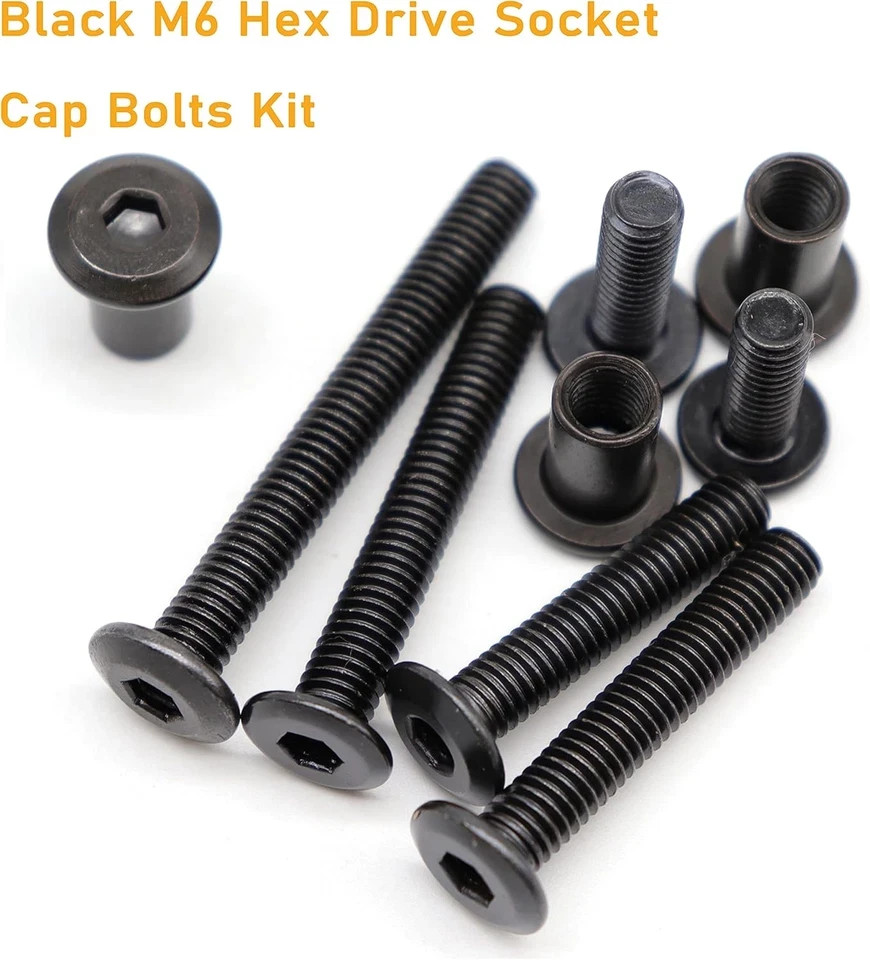 Binifimux 114Pcs Black M6 Hex Drive Socket Cap Bolts Assortment Kit, Allen Head