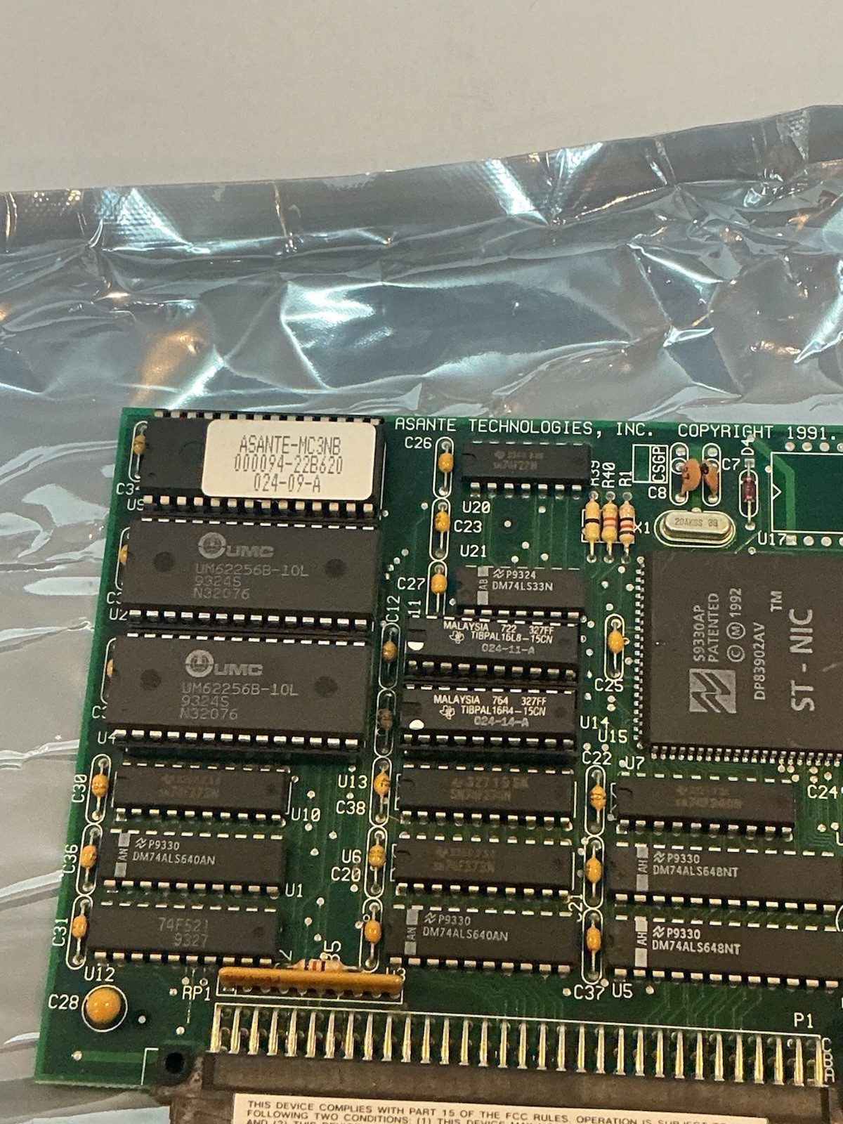 Asante Technologies MC3NB (ST-NIC-V) Macintosh NuBUS Card