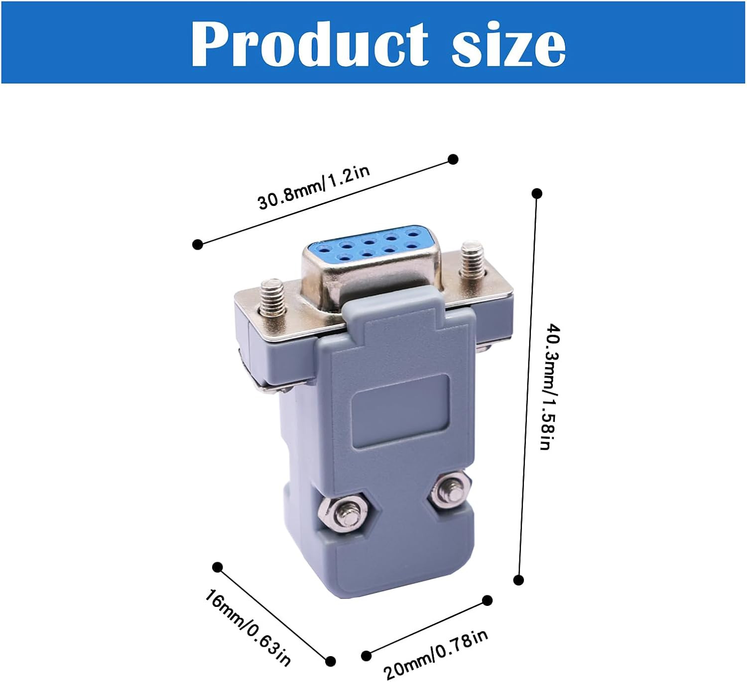 18Pack DB9 Connector Adapter Kit, 9 Pin D-SUB Male/Female Solder Cup Connectors,