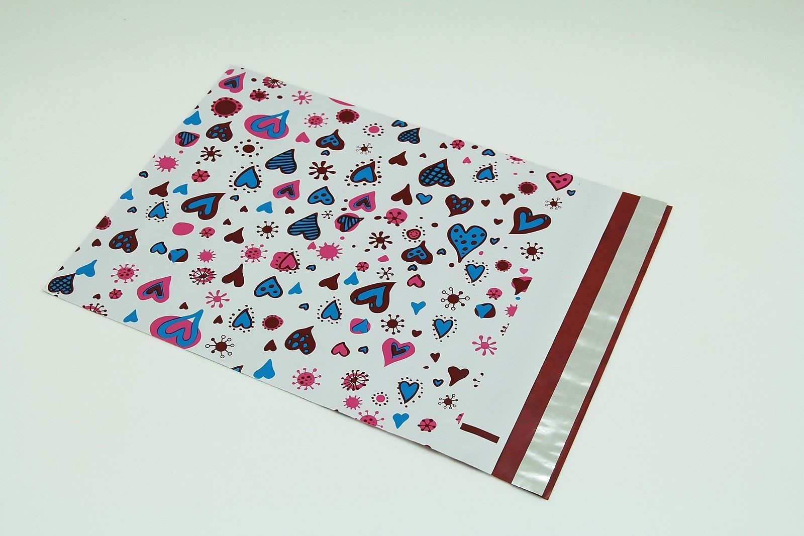 1000 12×15.5 Blue Hearts Designer Poly Mailers Envelopes Boutique Custom Bags