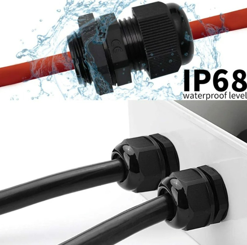 38pcs Waterproof Cable Glands Nylon IP68 Wire Connector Set PG7 PG9 PG13.5 PG21