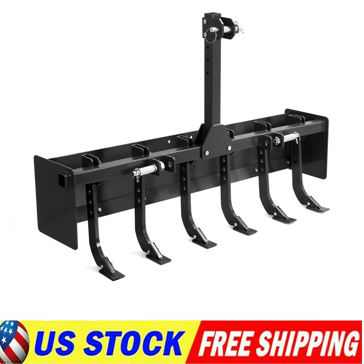 💎55″ Box Blade for Tractor 3 Point Hitch Box Scraper for CAT-0 & CAT-1 Black