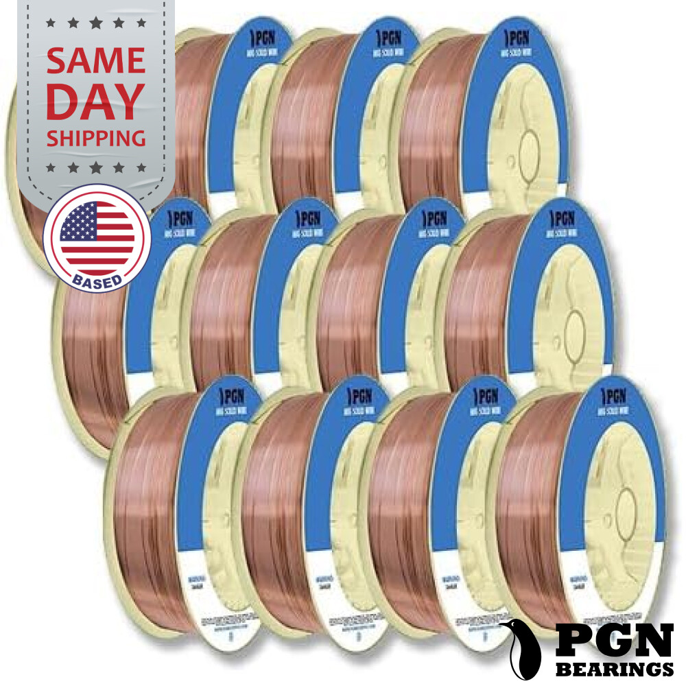 12x 44-Lb Spool ER70S-6 .035″ Mild Steel MIG Welding Wire Shatterproof ABS Spool