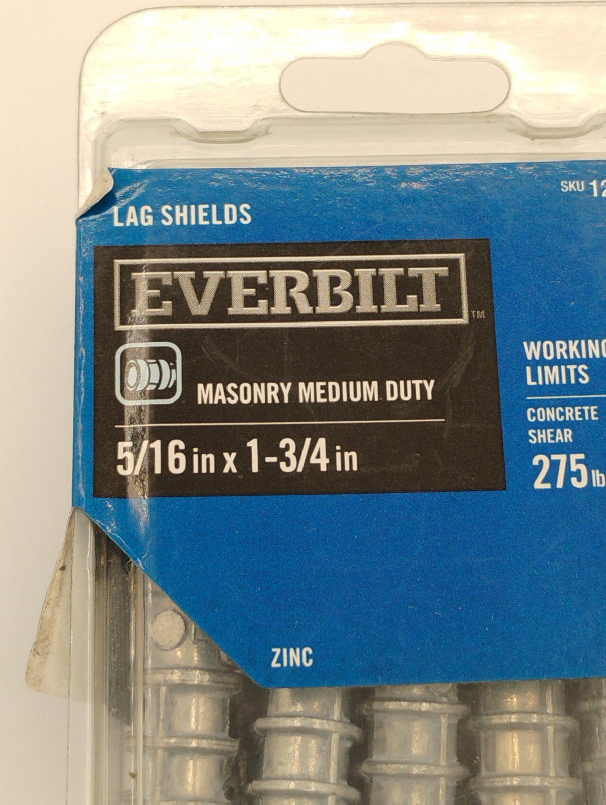 Everbilt Zinc Alloy Masonry Medium Duty 5/16″ X 1-3/4″ Lag Shields 20 PK, New