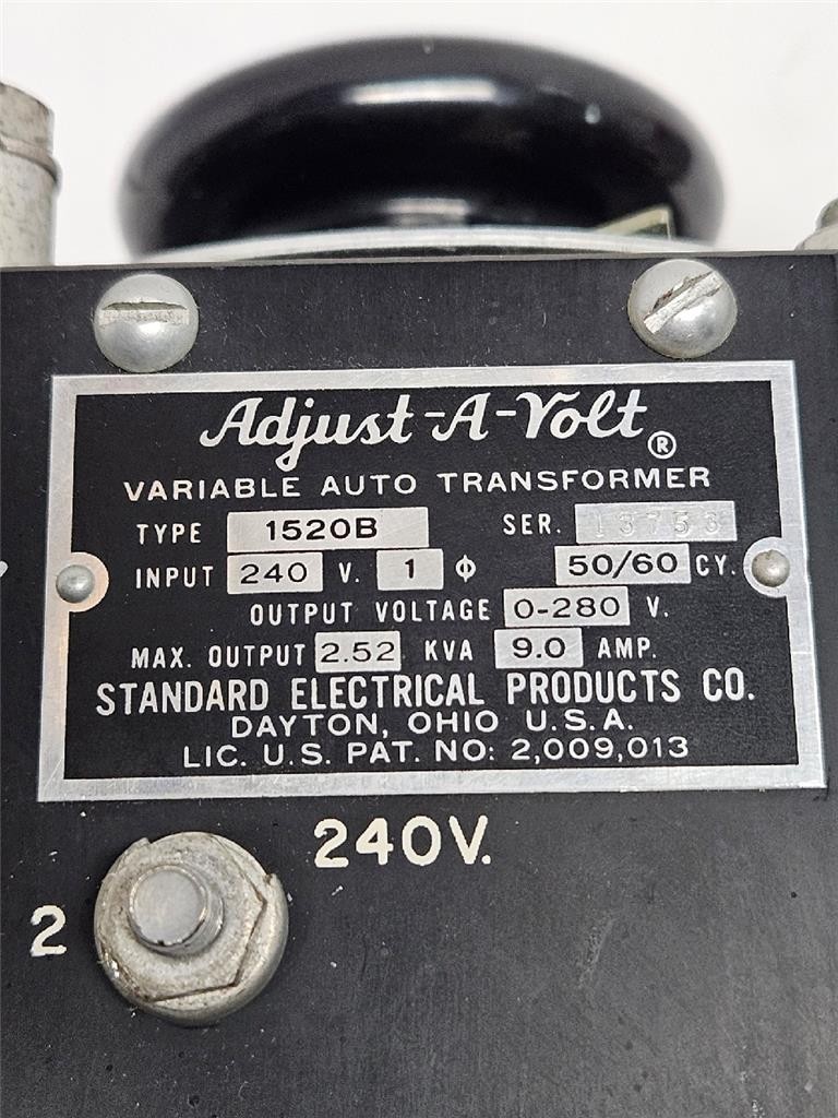 Adjust-A-Volt 1520B Variac Variable Autotransformer 0-280V 2.5kVa 240V Tested