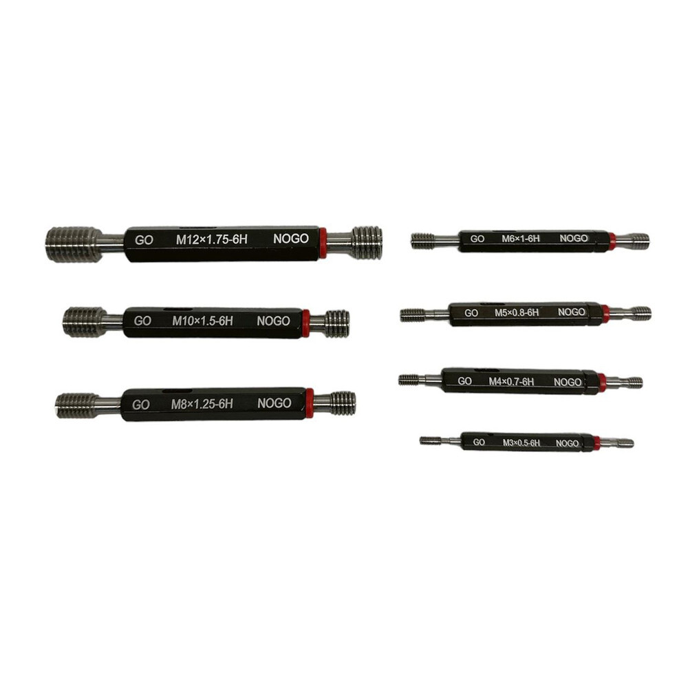 7 Pc H6 Metric Thread Plug Gage Gauge Set Double End GO & NO GO Lot H6 6H